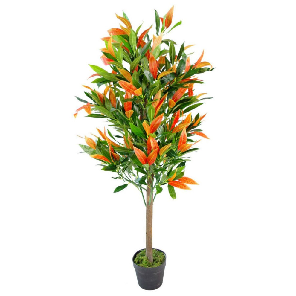 Leaf Unisex Red Robin Artificial Ficus Tree Photinia Green 130Cm - Image 5