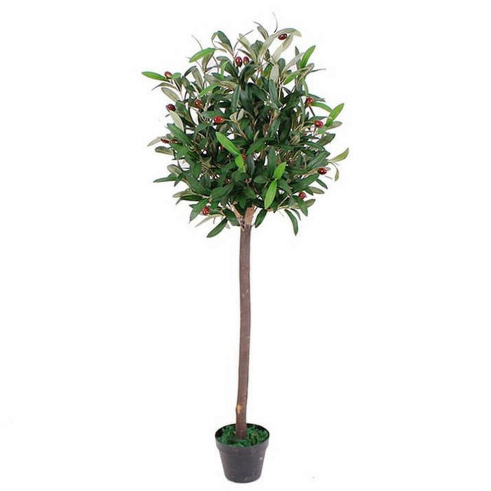 Leaf 120Cm Design Uk Realistic Artificial Olive Tree In Plastic Pot Black