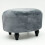 GREY VELVET OVAL FOOTSTOOL 1