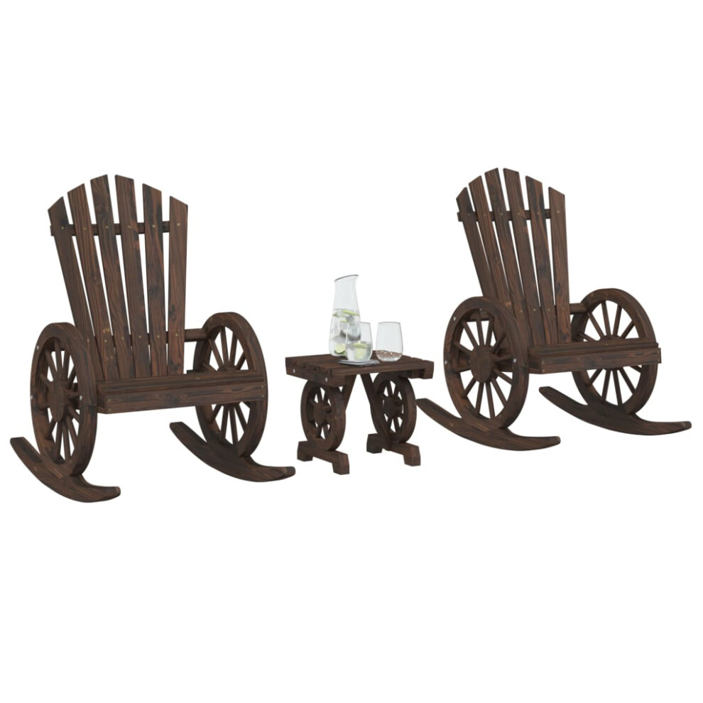 Vidaxl 3 Piece Garden Lounge Set Solid Wood Fir