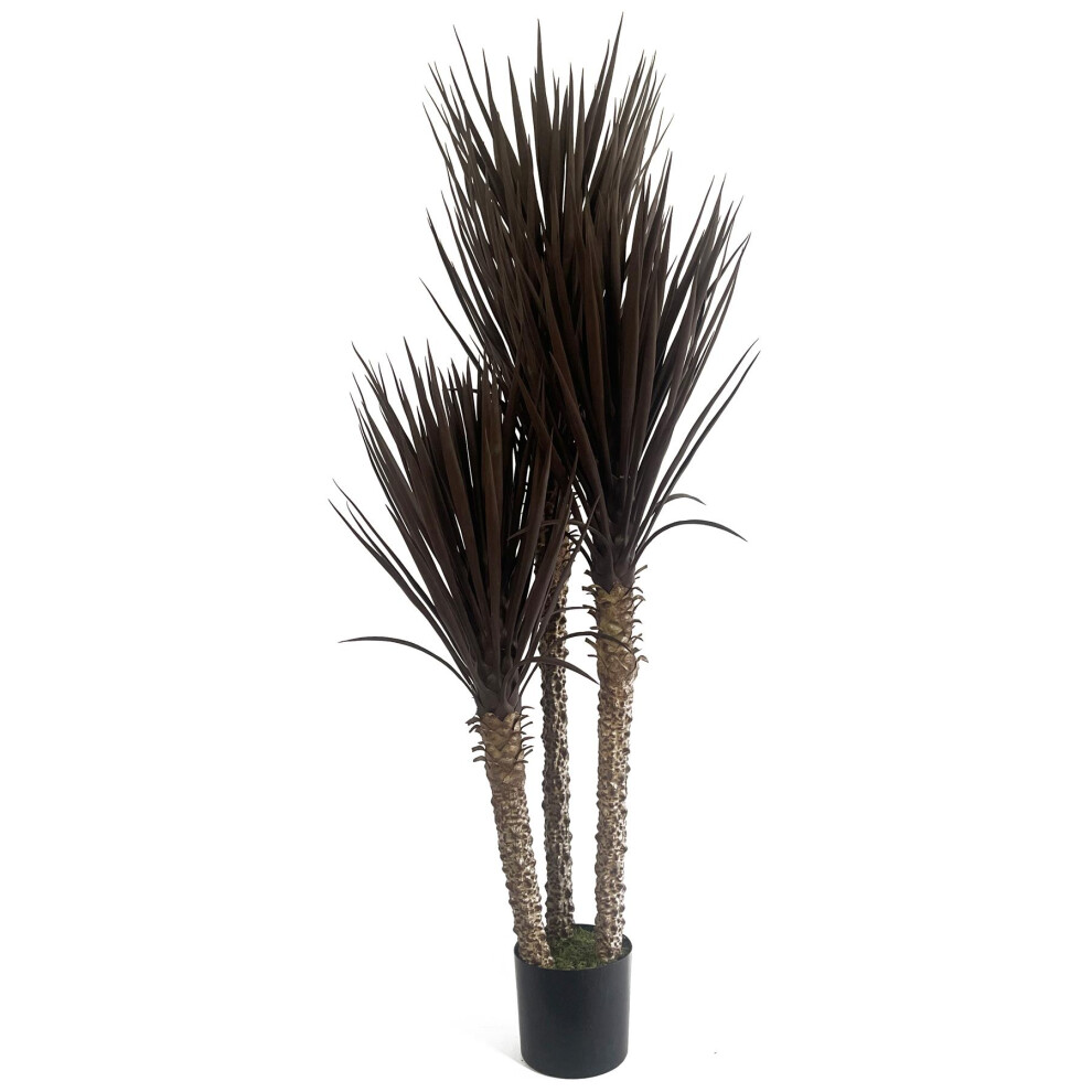 Leaf 155Cm Uv Resistant Artificial Xl Triple Yukka Tree Plant Spiky Tree Triple Dark