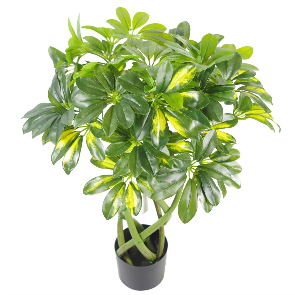Leaf 70Cm Artificial Twisted Stem Capella Arboricola Artificial Plant Bonsai Bush Gold