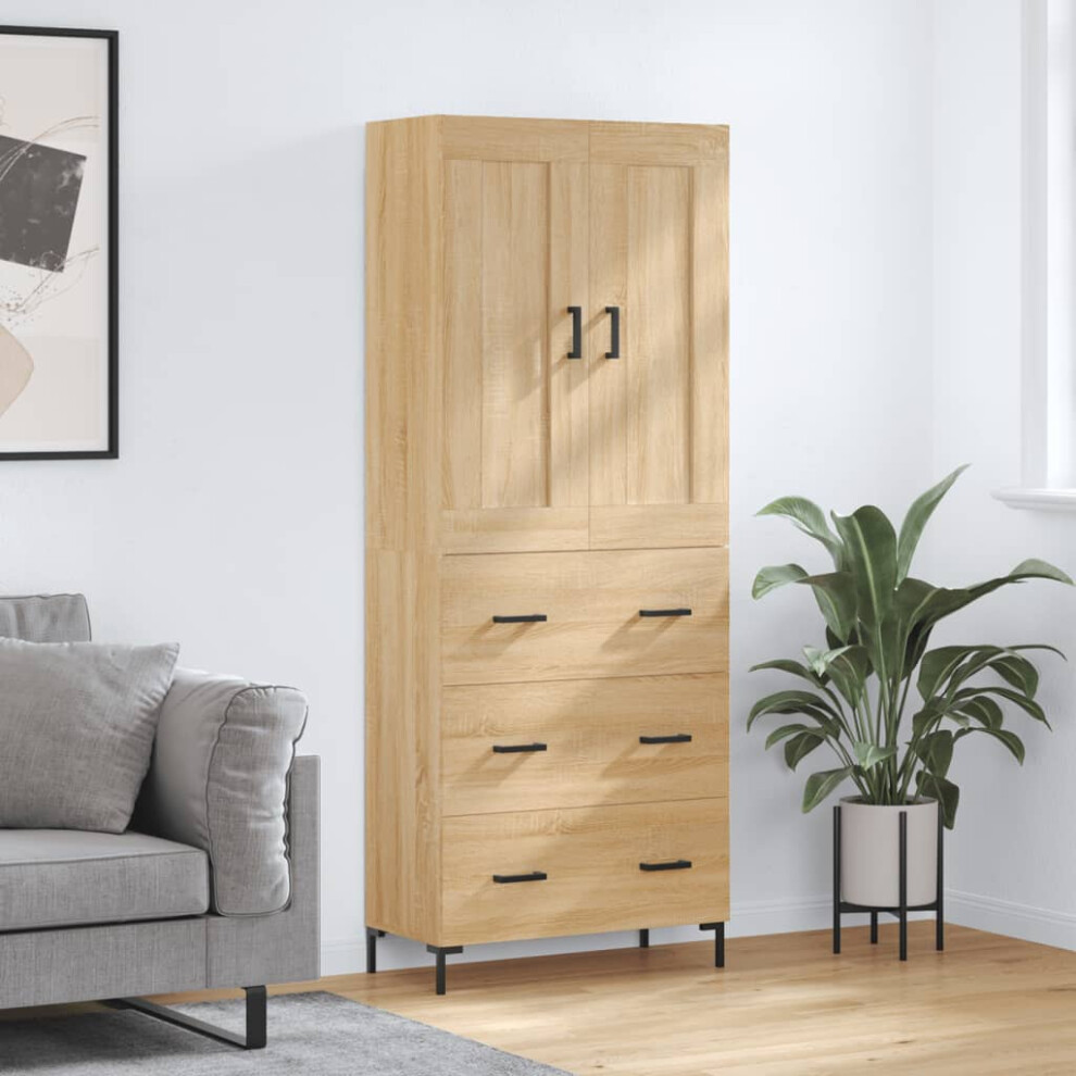 Vidaxl Highboard Sonoma Oak 69.5X34x180 Cm Engineered Wood