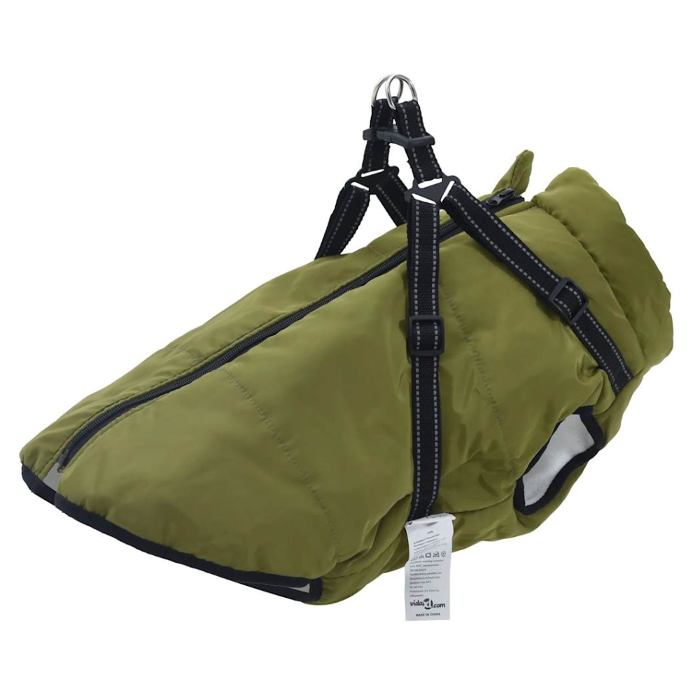 Vidaxl Dog Coat With Harness Waterproof Reflective Army Green 5XL