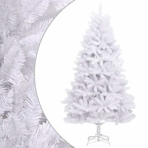 VidaXL vidaXL Artificial Hinged Christmas Tree with Stand White 180 cm