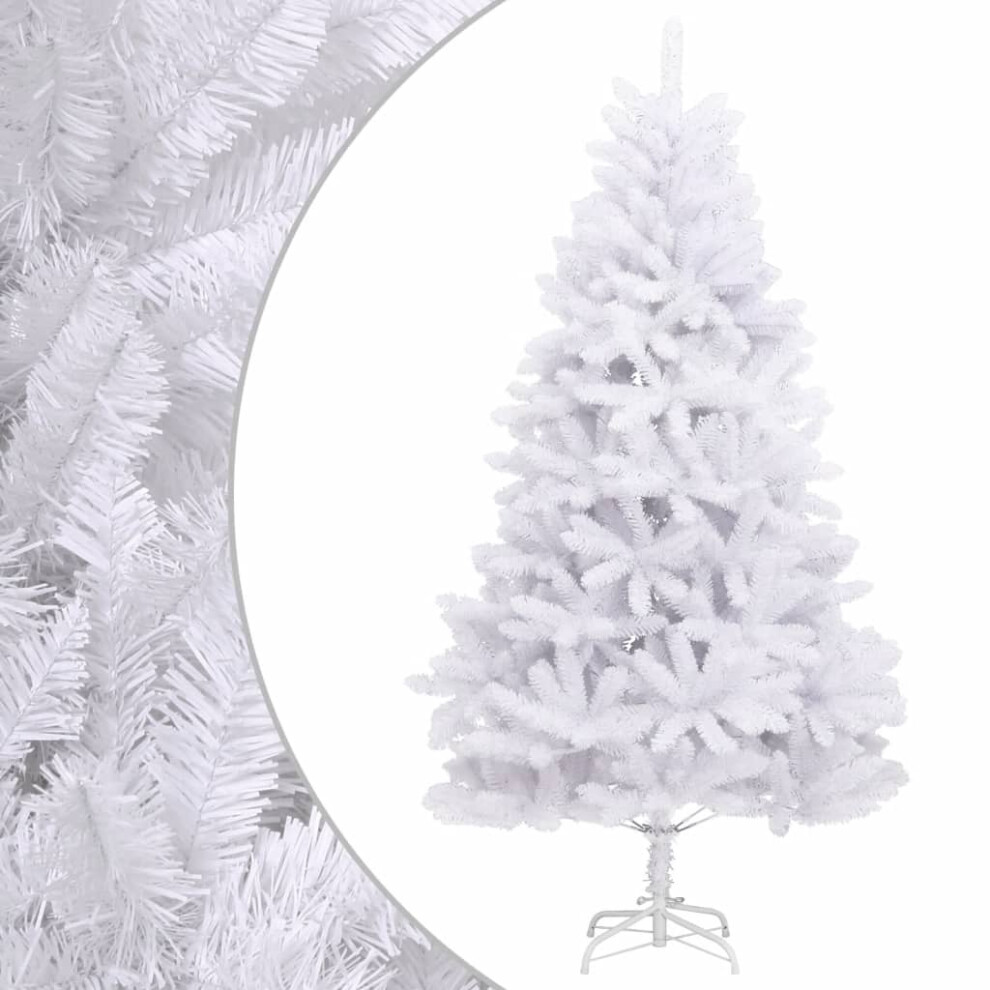 Vidaxl Artificial Hinged Christmas Tree With Stand White 180 Cm