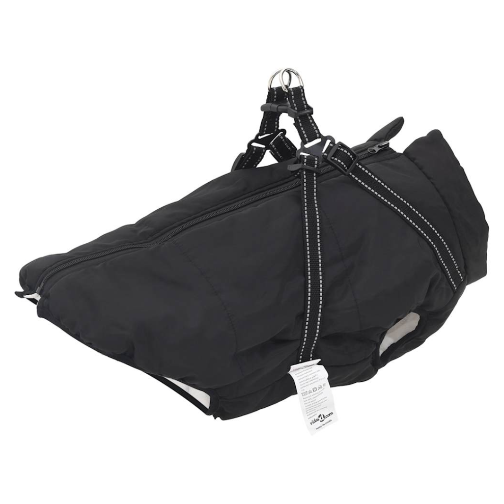 Vidaxl Dog Coat With Harness Waterproof Reflective Black 6XL