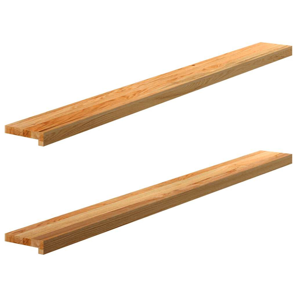 vidaXL Window Sills 2 pcs Light Brown 160x15x2 cm Solid Wood Oak-image-OPC-PHZNYQJ-NEW