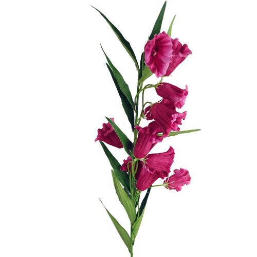Leaf 100cm Trumpet Artificial Flower Stem Fuchsia Pink