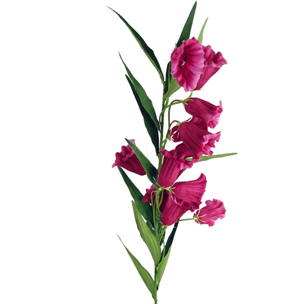 Leaf 100Cm Trumpet Artificial Flower Stem Fuchsia Pink