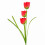 Leaf 80cm Artificial Tulip Red Stem 1