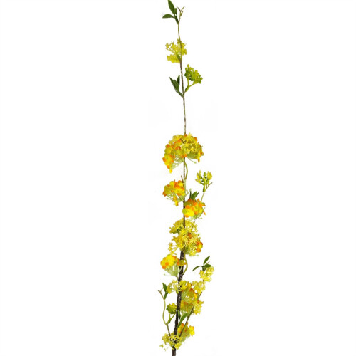 Leaf 100cm Yellow Blossom Spray Stem
