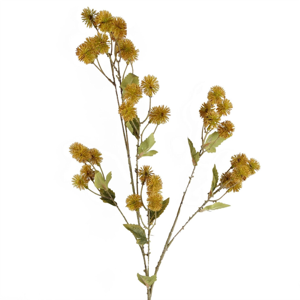 Leaf 85Cm Craspedia Stem Artificial Yellow