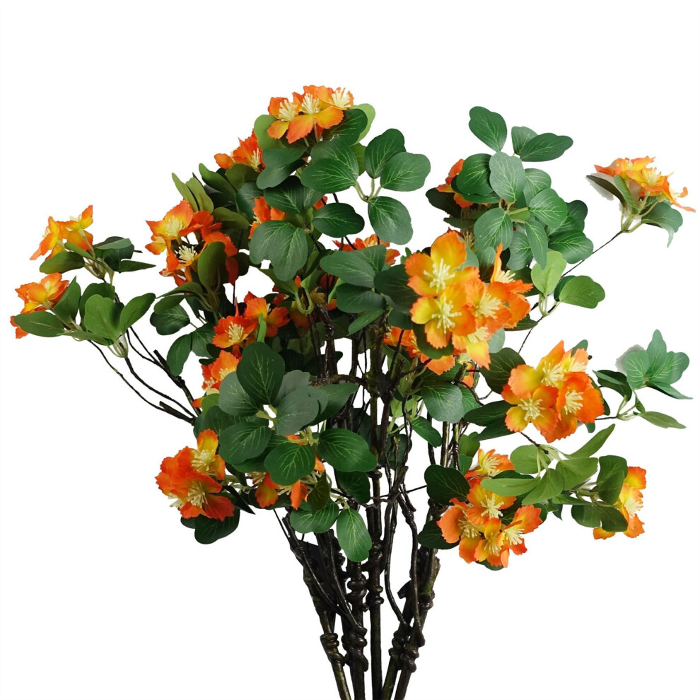 Leaf Orange Artificial Flower Spray - 60cm - Silk - 6 Pack - Image 7