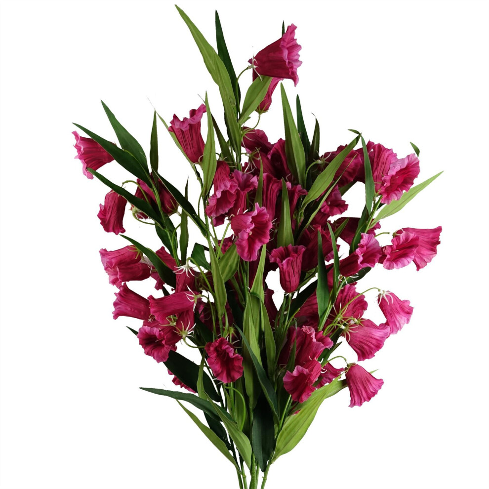 Leaf Pack Of 6 X 100Cm Trumpet Artificial Flower Stem Fuchsia Pink