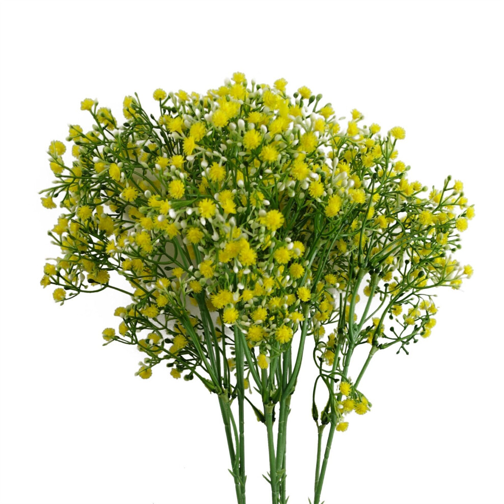 Leaf Pack Of 6 X 55Cm Gypsophila Yellow Stem