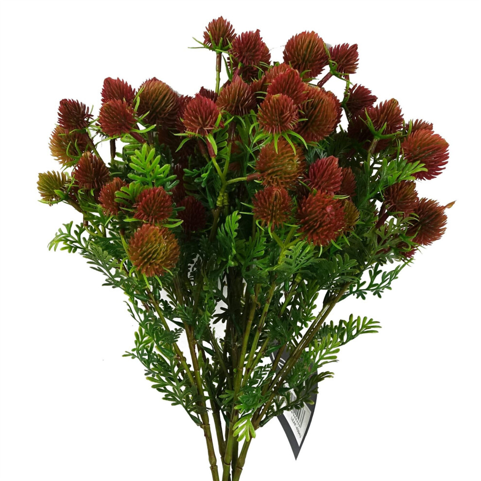 Leaf Pack Of 6 X 55Cm Craspedia Stem Artificial Red