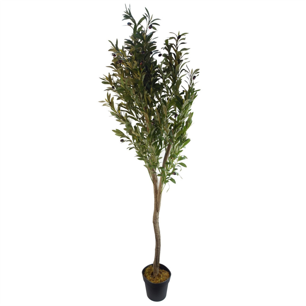 Leaf 150Cm Artificial Natural Look Olive Tree With Wooden Trunk