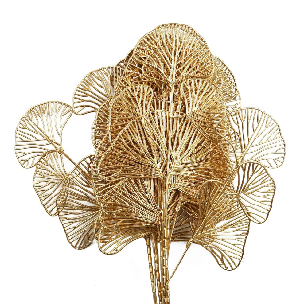 Leaf Pack Of 6 X 65Cm Leaves Flower Arrangement Decoration Golden
