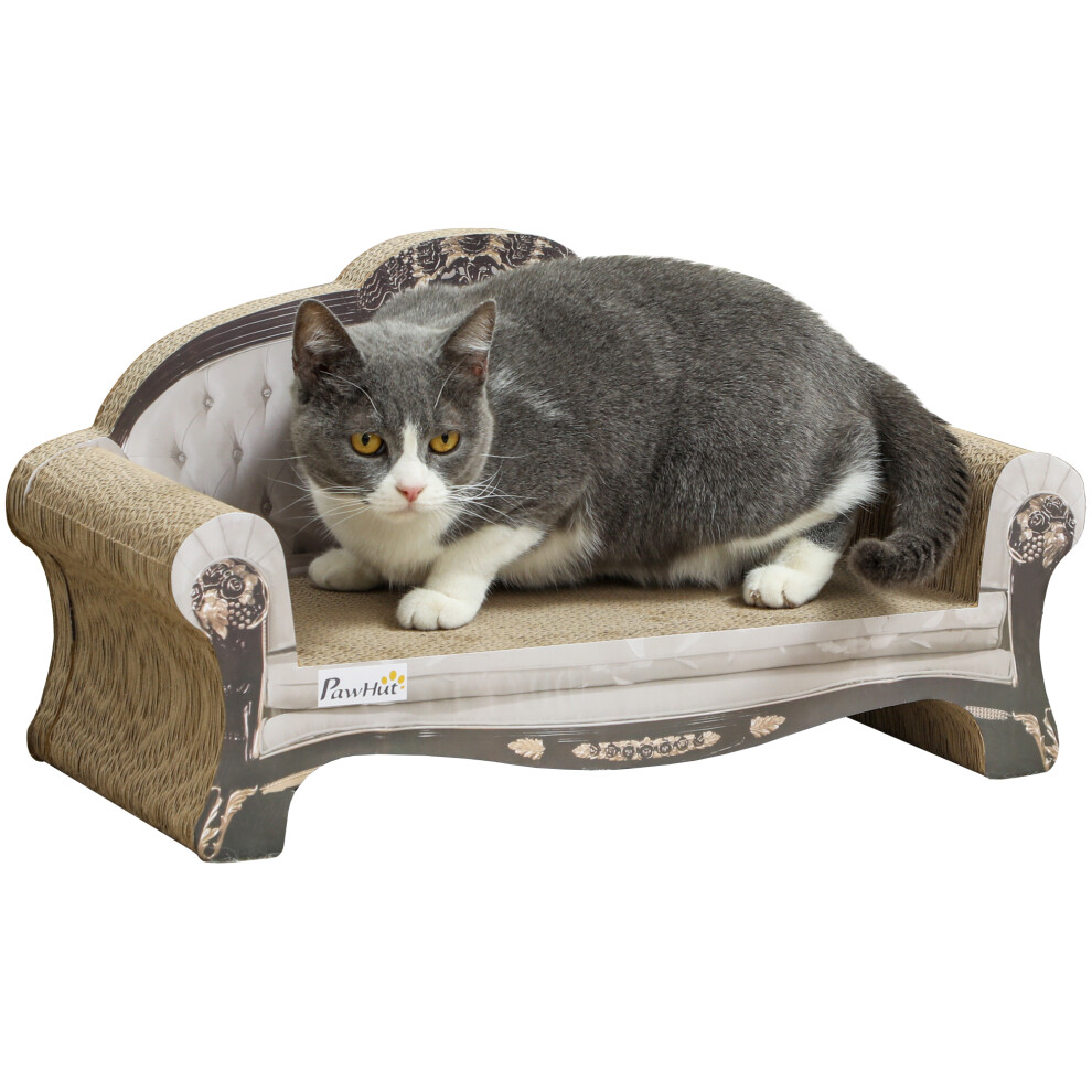 Pawhut Cat Scratching Board 2-In-1 Cardboard Lounge With Catnip, Brown - Image 7