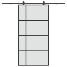 vidaXL Schiebetür mit Beschlag 102,5x205 cm ESG-Glas & Aluminium