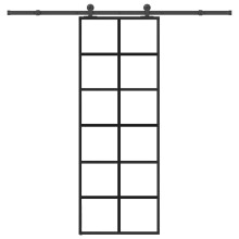 vidaXL Sliding Door with Hardware Set 76x205 cm ESG Glass&Aluminium