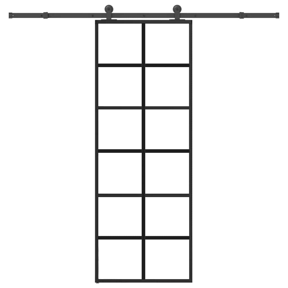 Vidaxl Sliding Door With Hardware Set 76X205 Cm Esg Glass&Aluminium