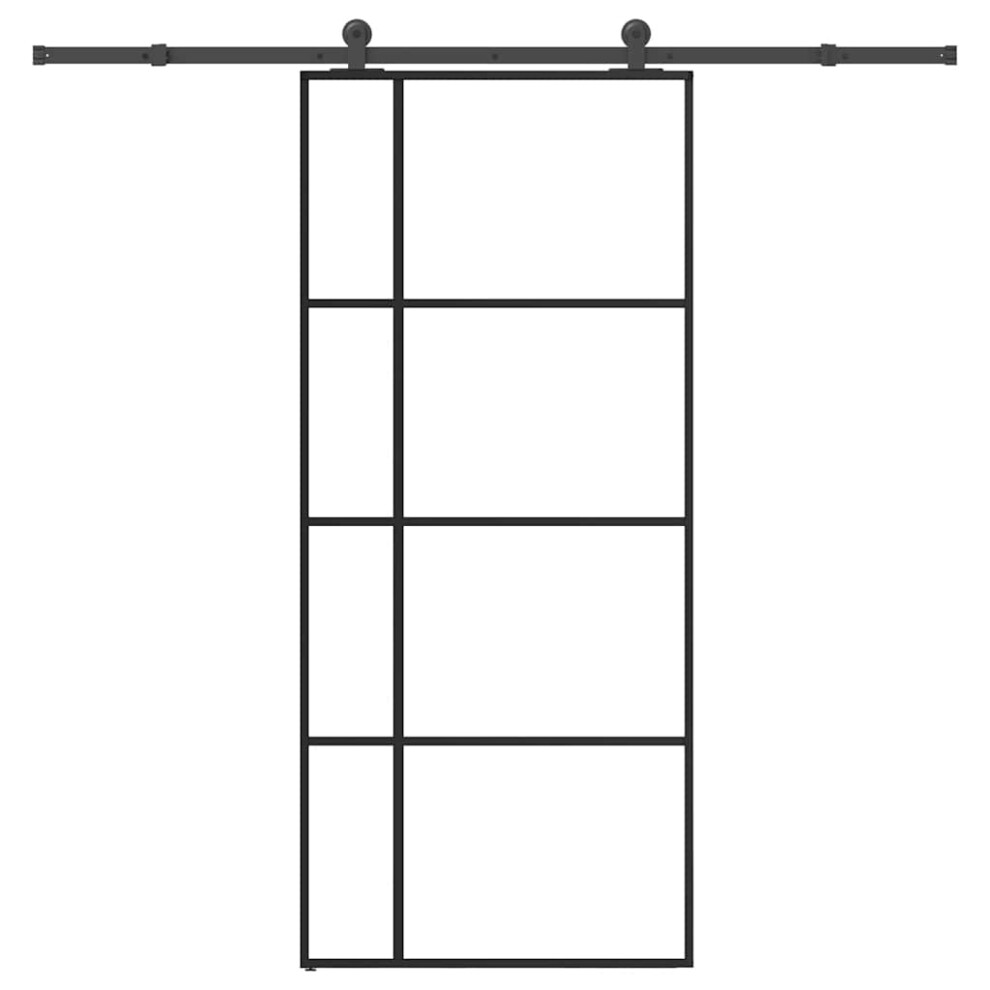 Vidaxl Sliding Door With Hardware Set 90X205 Cm Esg Glass&Aluminium