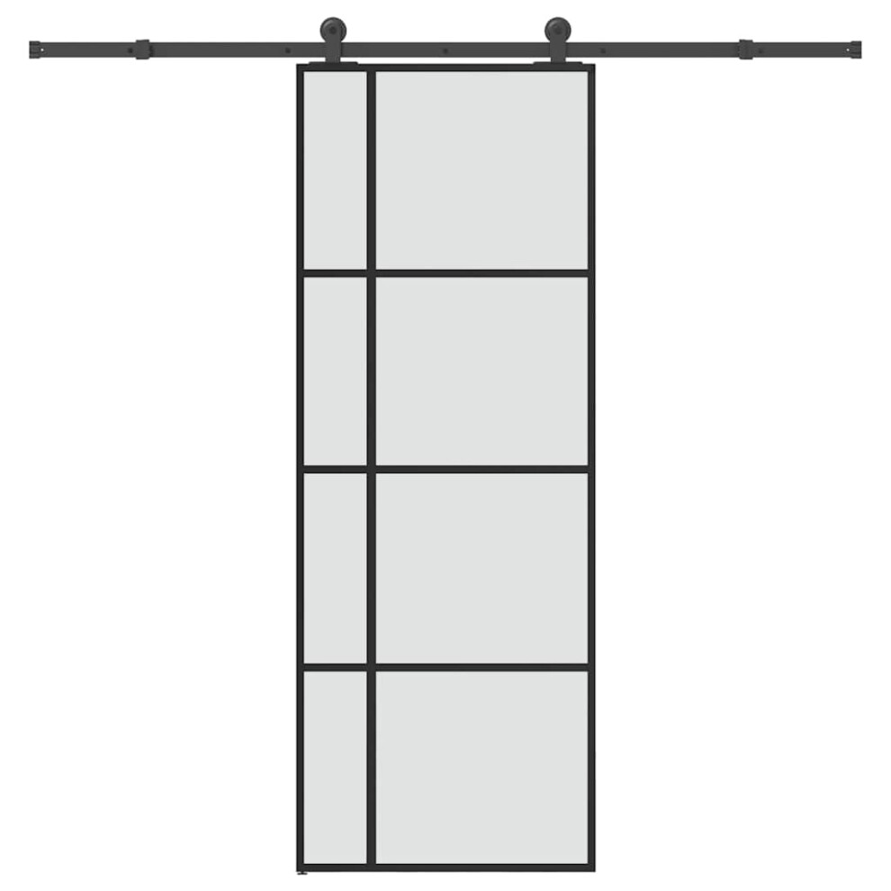 Vidaxl Sliding Door With Hardware Set 76X205 Cm Esg Glass&Aluminium