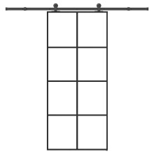 vidaXL Sliding Door with Hardware Set 90x205 cm ESG Glass&Aluminium