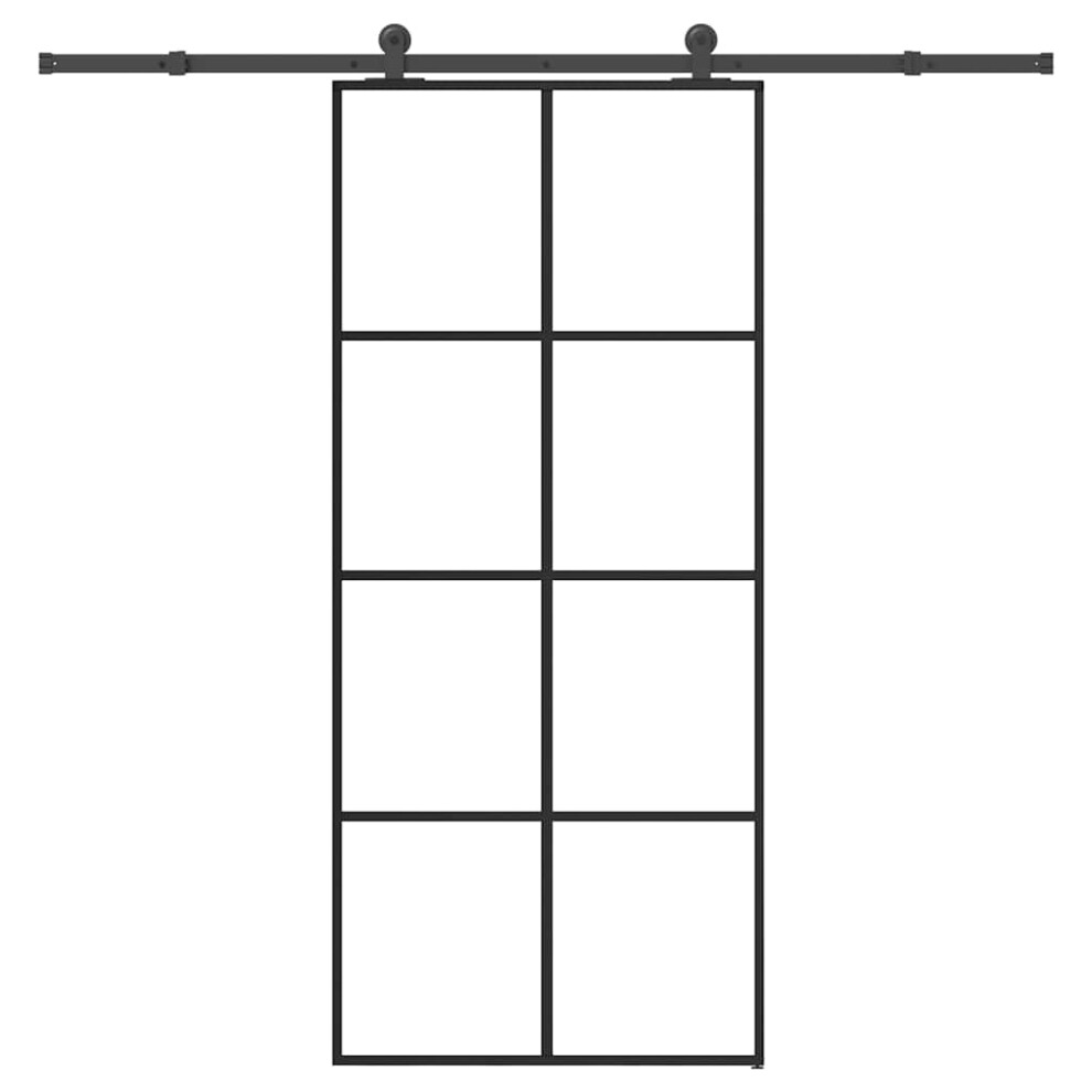 Vidaxl Sliding Door With Hardware Set 90X205 Cm Esg Glass&Aluminium
