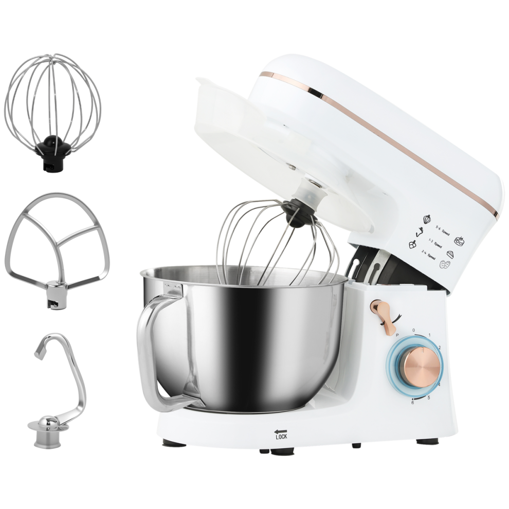 HOMCOM Stand Mixer - 5L Bowl - 1400W - White - Image 5