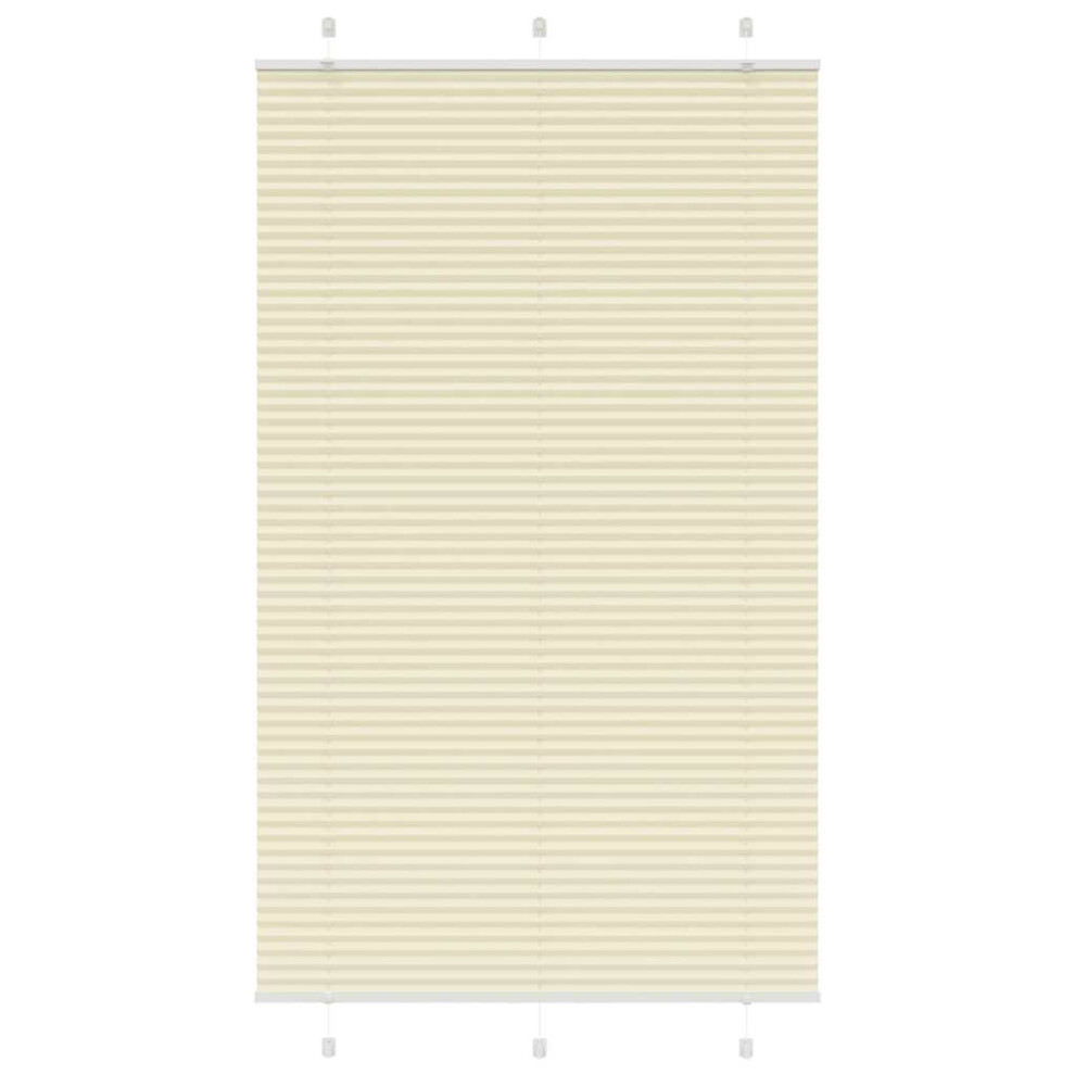 Vidaxl Pleated Blind Cream 110X200 Cm Fabric Width 109.4 Cm Polyester
