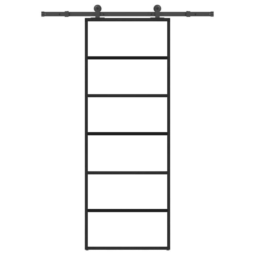 Vidaxl Sliding Door With Hardware Set 76X205 Cm Esg Glass&Aluminium