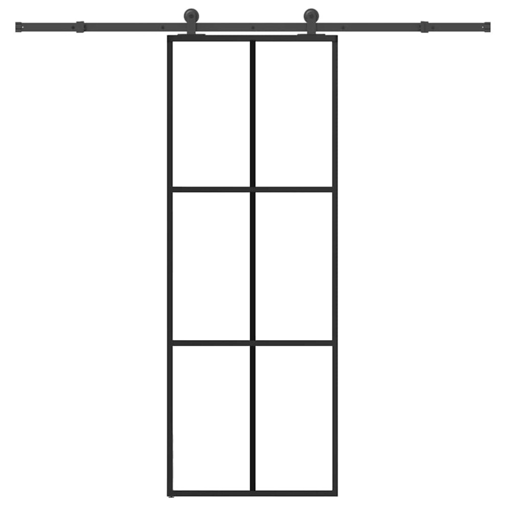 Vidaxl Sliding Door With Hardware Set 76X205 Cm Esg Glass&Aluminium