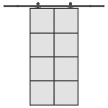 vidaXL Sliding Door with Hardware Set 102,5x205 cm ESG Glass&Aluminium