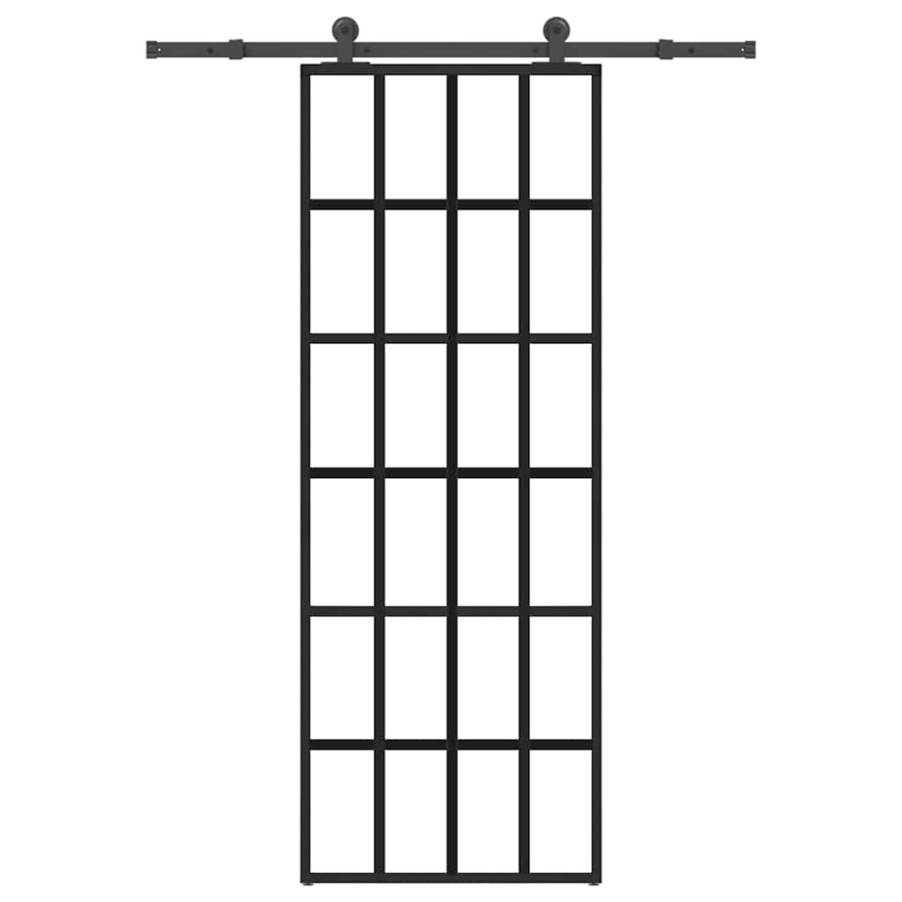 Vidaxl Sliding Door With Hardware Set 76X205 Cm Esg Glass&Aluminium