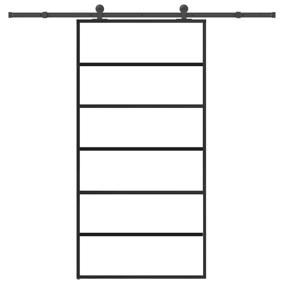 Vidaxl Sliding Door With Hardware Set 102X205 Cm Esg Glass&Aluminium