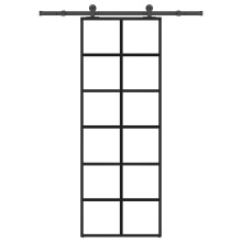 vidaXL Sliding Door with Hardware Set 76x205 cm ESG Glass&Aluminium
