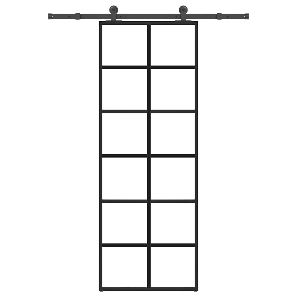 vidaXL Sliding Door with Hardware Set 76x205 cm ESG Glass&Aluminium