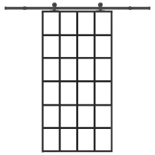 vidaXL Sliding Door with Hardware Set 102x205 cm ESG Glass&Aluminium
