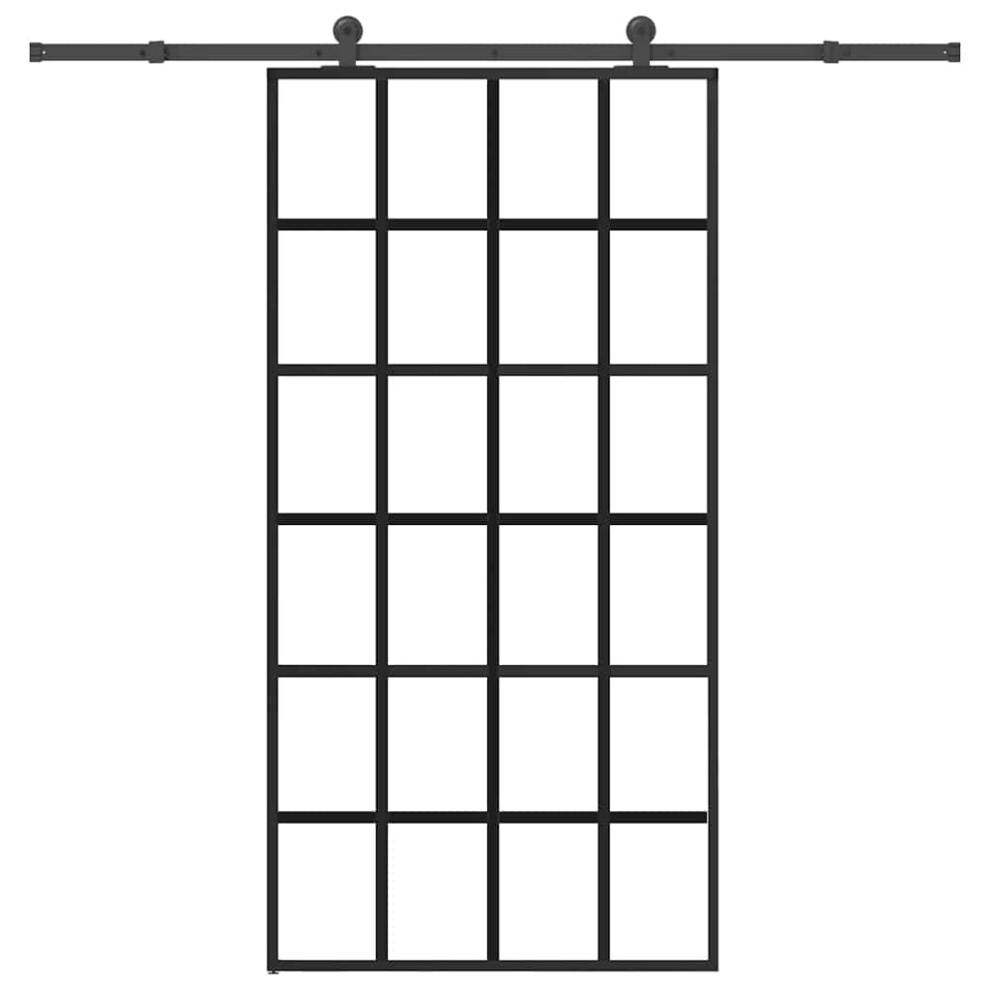 Vidaxl Sliding Door With Hardware Set 102X205 Cm Esg Glass&Aluminium