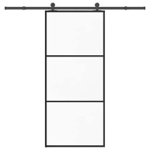 vidaXL Sliding Door with Hardware Set 90x205 cm ESG Glass&Aluminium