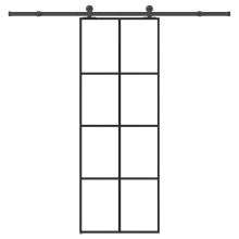 vidaXL Sliding Door with Hardware Set 76x205 cm ESG Glass&Aluminium
