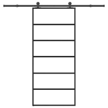 vidaXL Schiebetür mit Beschlag 90x205 cm ESG-Glas & Aluminium
