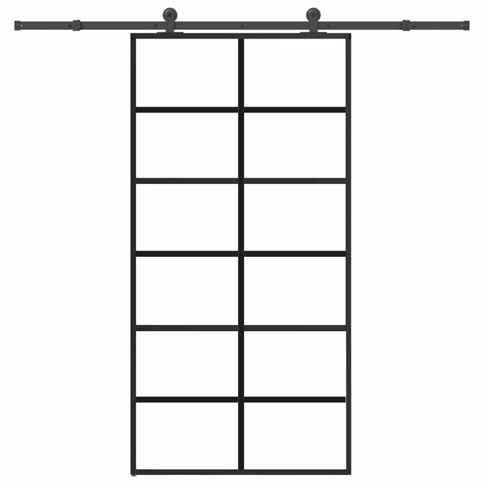 Vidaxl Sliding Door With Hardware Set 102X205 Cm Esg Glass&Aluminium