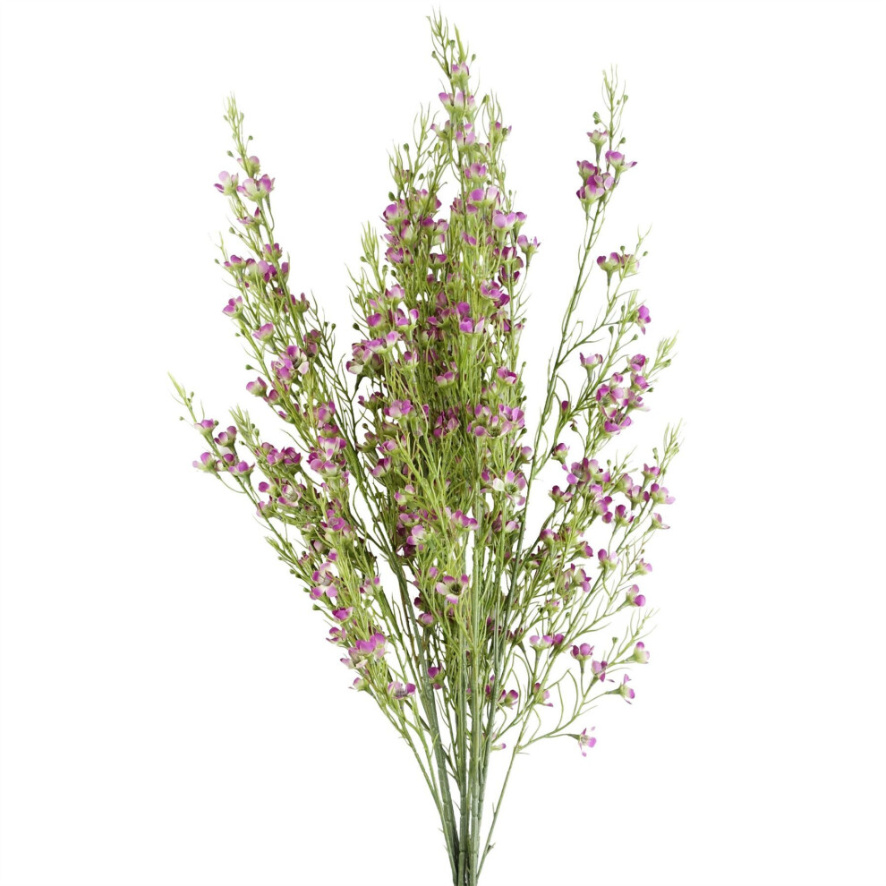 Leaf Pack Of 6 X 100Cm Artificial Foliage Stem With Small Flowers - Purple - Image 6
