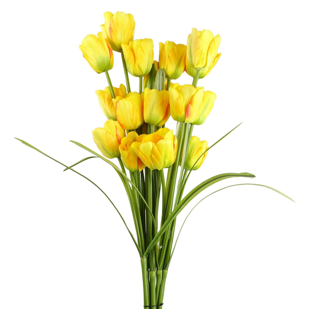 Leaf Pack Of 6 X 80Cm Artificial Tulip Stem Yellow