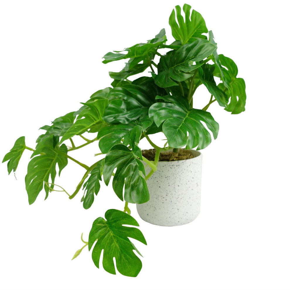 Leaf 30Cm Artificial Green Potted Monstera Trailing Plant