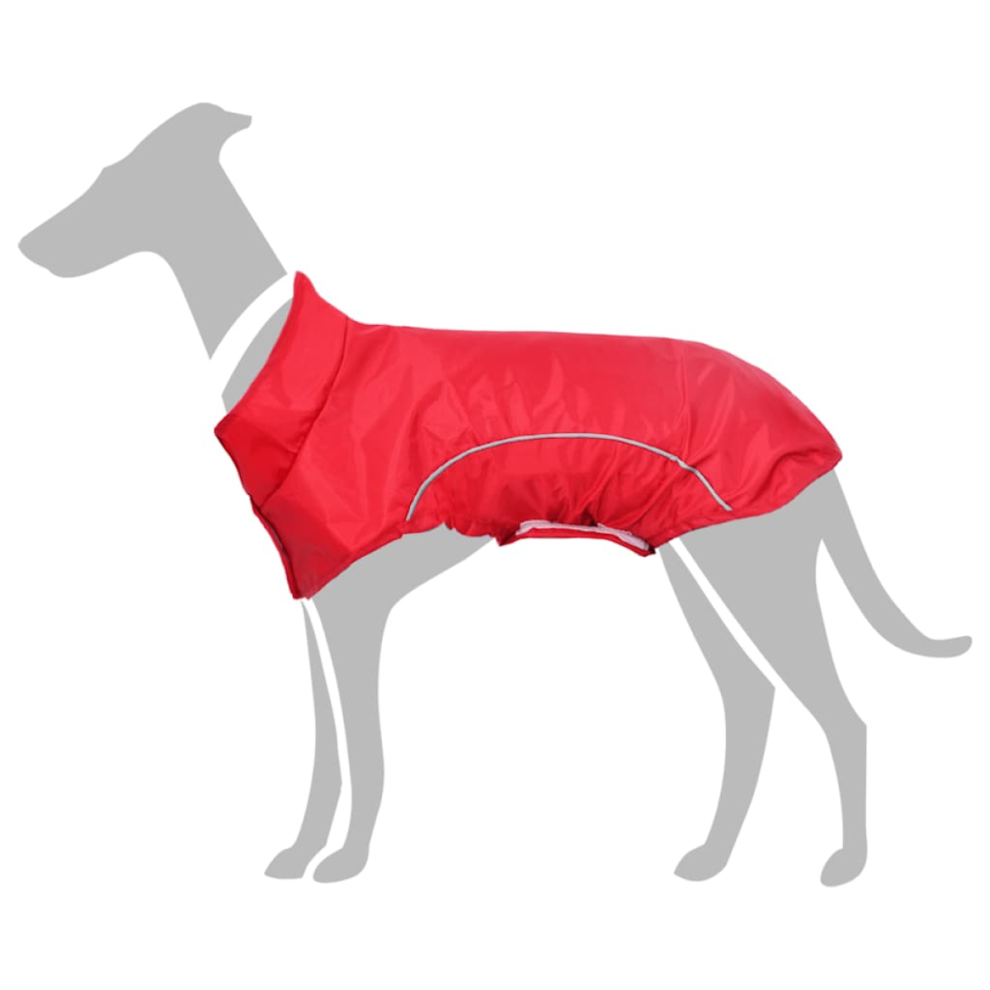 Vidaxl Dog Raincoat With Reflective Strips Polyester 2XL Red